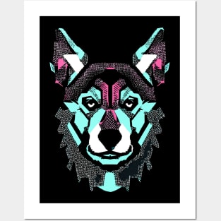 Dog ' Retro Style Geometric Posters and Art